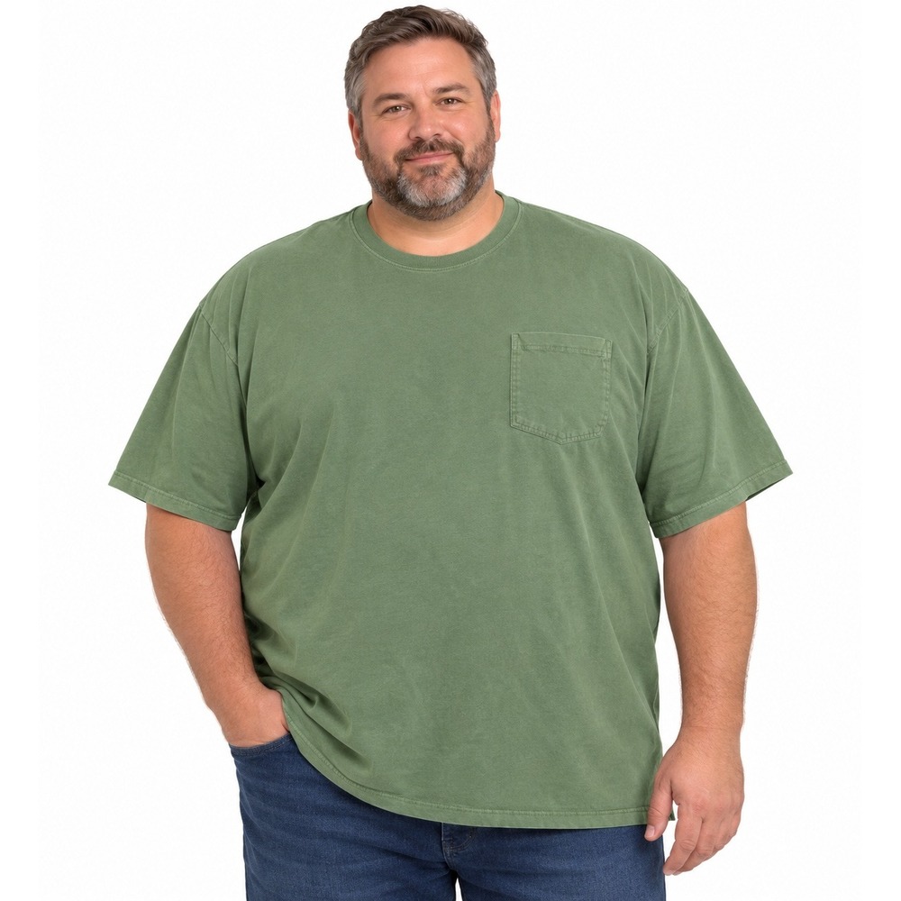 Duluth Trading Co Pocket Tee Mens 4XL Green Longtail Tee Relaxed Fit Cotton